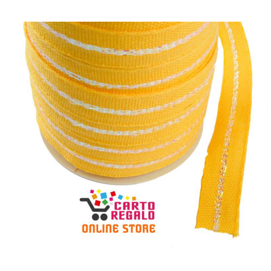 Nastro 100% cotone GIALLO con inserto Nastro 100% cotone GIALLO con inserto