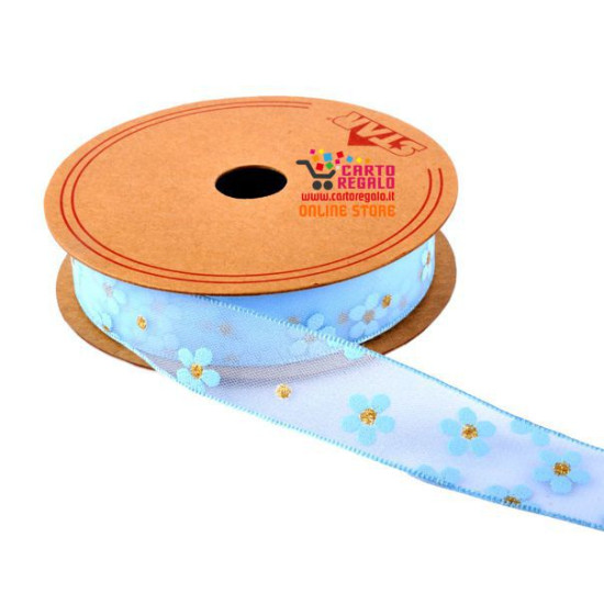 Nastro organza AZZURRO 10 metri