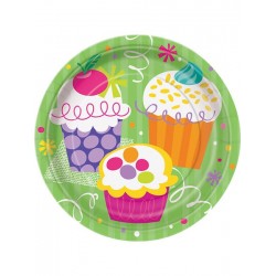 Piatti carta CUPCAKE cm 17,8 - 8pz Piatti carta CUPCAKE cm 17,8 - 8pz