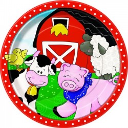 Piatti carta ANIMALI FATTORIA cm 23 - 8pz Piatti carta ANIMALI FATTORIA cm 23 - 8pz