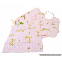 Completo 3 pezzi in spugna giraffa rosa