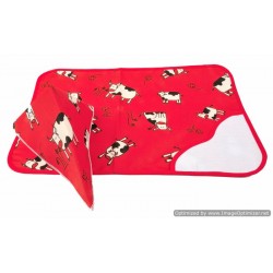 Set ricamo americano con inserto MUCCA rosso