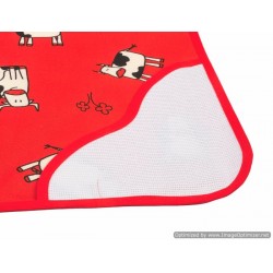 Set ricamo americano con inserto MUCCA rosso