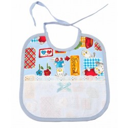Bavaglia in cotone con inserto da ricamare