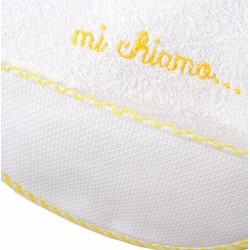 Bavaglia in spugna con inserto da ricamare Bavaglia in spugna con inserto da ricamare