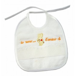 Bavaglia in cotone con inserto da ricamare