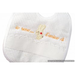 Bavaglia in cotone con inserto da ricamare