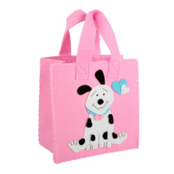 Borsetta in panno Cagnolino rosa