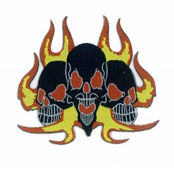 Toppa patch decorativa FLAMES SKULLS Toppa patch decorativa FLAMES SKULLS