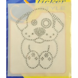 Decorazione adesiva CAGNOLINO brillantini per tessuti Decorazione adesiva CAGNOLINO brillantini per tessuti