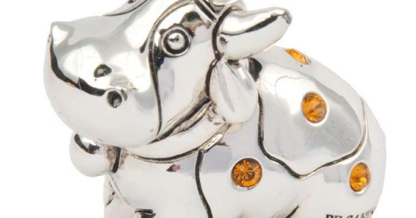 Katy Craig Orecchini A Testa Di Mucca In Argento Sterling 925 - Formato 7x8 Mm - Confezione Regalo - 2
