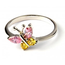 Anello FARFALLA ROSA GIALLO