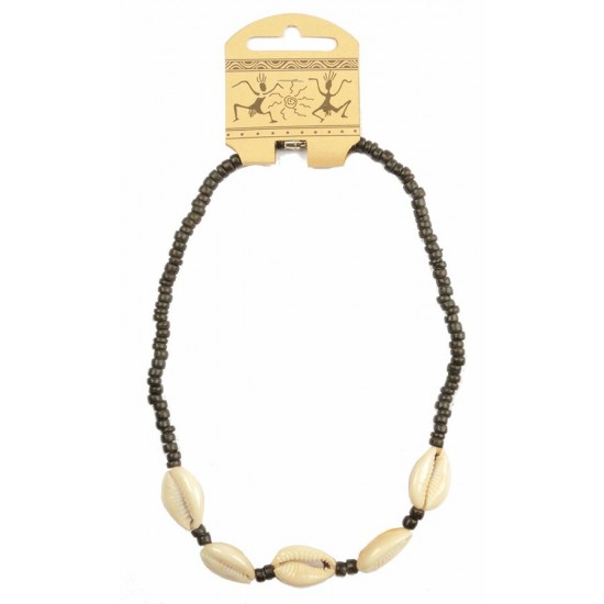 Collana in legno e conchiglia