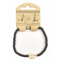 Braccialetto in legno e conchiglia