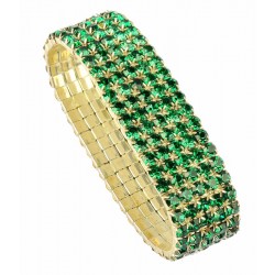 Braccialetto  con strass VERDE SMERALDO