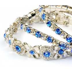 Tris d bracciali con strass blu Tris d bracciali con strass blu