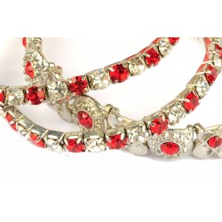 Tris di bracciali con strass rossi Tris di bracciali con strass rossi