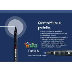 Pennarello marcatore OHP nero punta S Stabilo