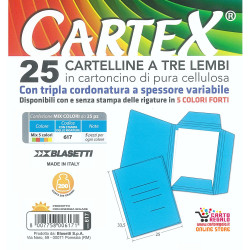 Cartelline a 3 lembi - 25pz colori forti Cartelline a 3 lembi - 25pz colori forti