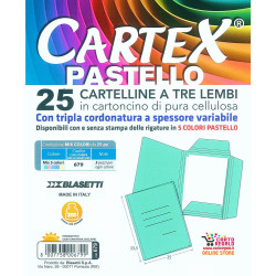 Cartelline a 3 lembi - 25pz colori pastello Cartelline a 3 lembi - 25pz colori pastello
