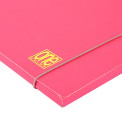 Cartellina con elastico FUCSIA FLUO dorso 12mm