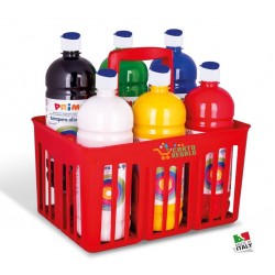 6 Flaconi tempera da 1lt con cestino 