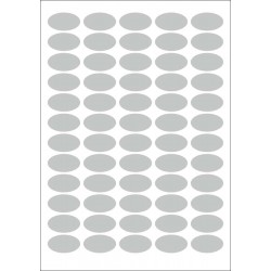 Foglio 60 etichette adesive ovali ARGENTO mm 36x20 Foglio 60 etichette adesive ovali ARGENTO mm 36x20