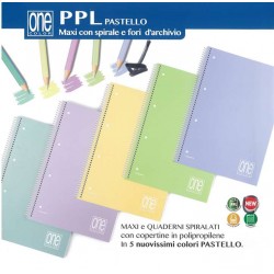 Maxi spiralato 1 rigo PPL one color pastello con fori 