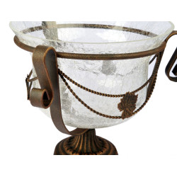 Vaso in vetro e metallo cm19x18 Vaso in vetro e metallo cm19x18