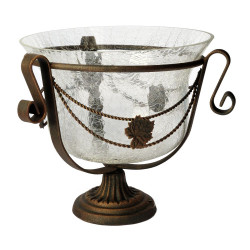 Vaso in vetro e metallo cm19x18