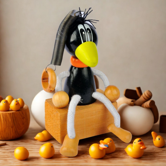 CORNACCHIA in legno con molla