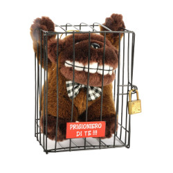 Pelouche GORILLA coccoloso in gabbia  Pelouche GORILLA coccoloso in gabbia