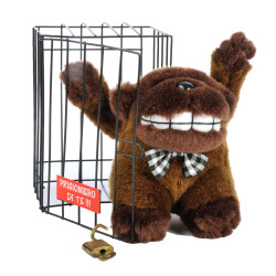 Pelouche GORILLA coccoloso in gabbia  Pelouche GORILLA coccoloso in gabbia