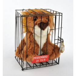 Pelouche LEONCINO coccoloso in gabbia  Pelouche LEONCINO coccoloso in gabbia