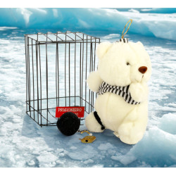 Orsacchiotto pelouche coccoloso in gabbia  Orsacchiotto pelouche coccoloso in gabbia