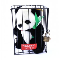 Panda pelouche coccoloso in gabbia  Panda pelouche coccoloso in gabbia