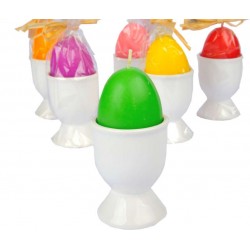 Porta con candela colorata ovale