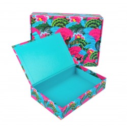 Set 3 scatole con nastrino raso