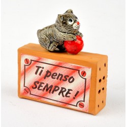 Magnete mattoncino GATTO TI PENSO SEMPRE Magnete mattoncino GATTO TI PENSO SEMPRE