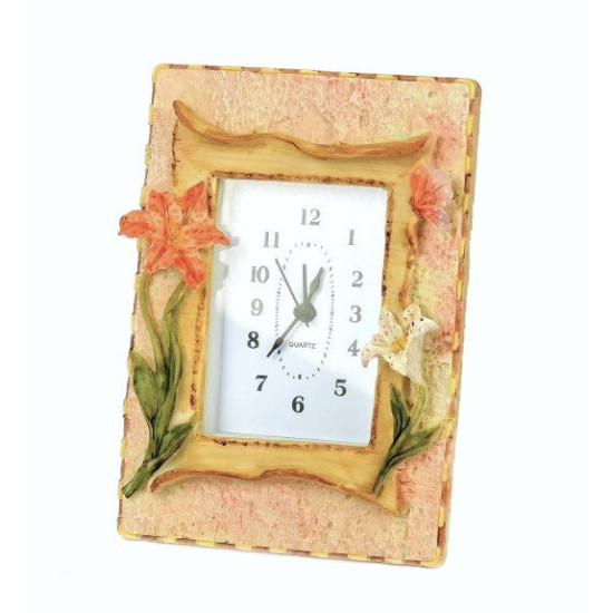 Orologio sveglia con cornice fiorita