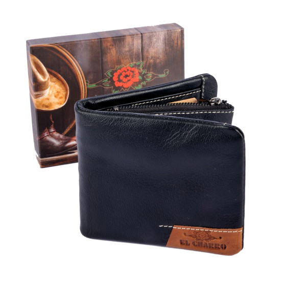 Portafoglio uomo vera pelle vitello El Charro NERO