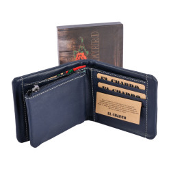 Portafoglio uomo vera pelle vitello El Charro DARK BLU
