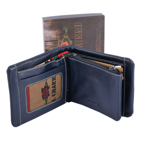 Portafoglio uomo vera pelle vitello El Charro DARK BLU