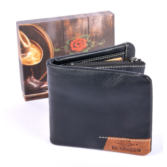 Portafoglio uomo vera pelle vitello El Charro DARK BLU