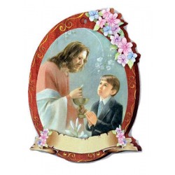 Tavoletta GESU' CON BIMBO in legno